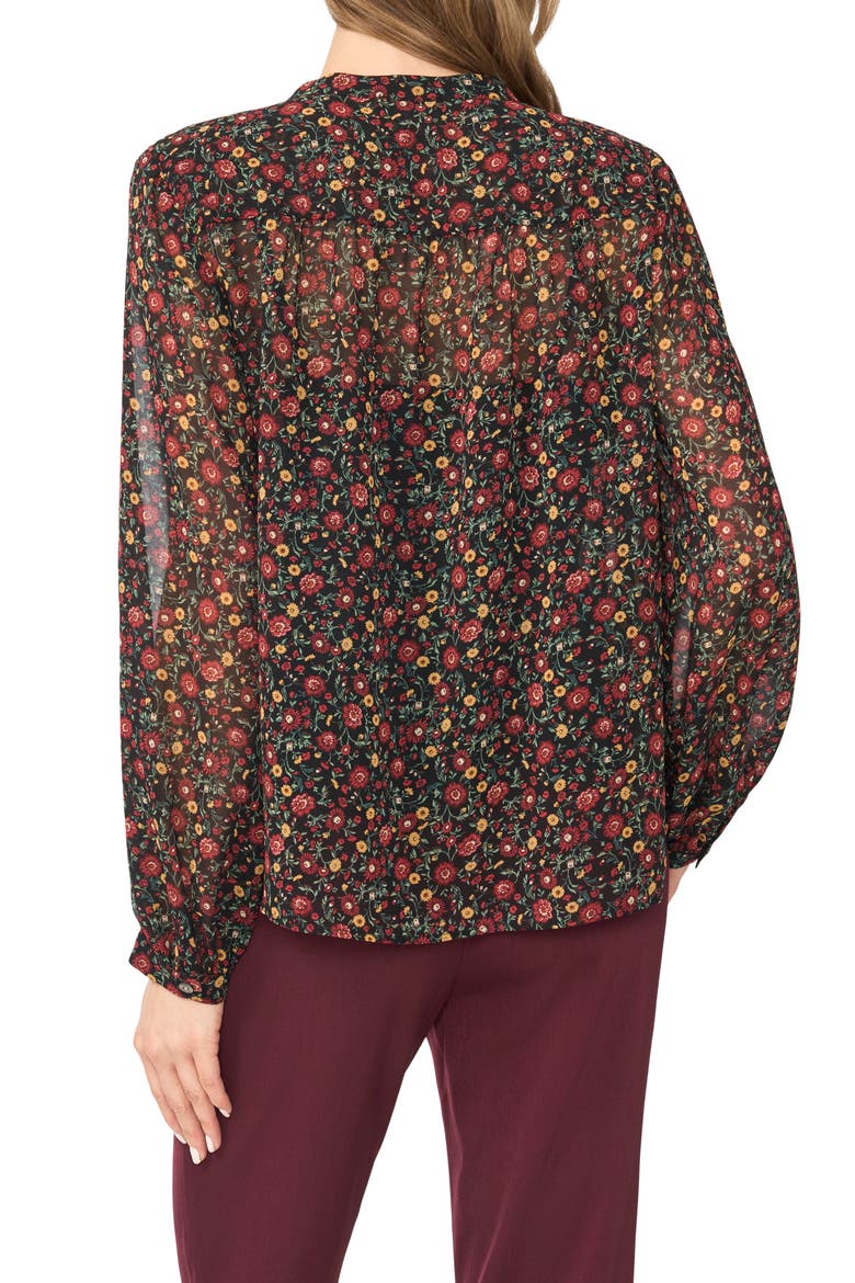 Mock Neck Button Front Shirt, Alternate, color, MERLOT
