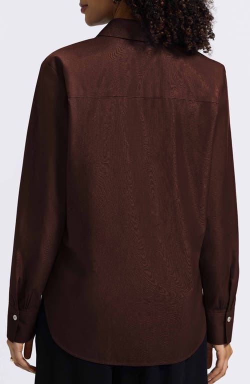 Foxcroft Meghan Solid Cotton Button-up Shirt In Brown