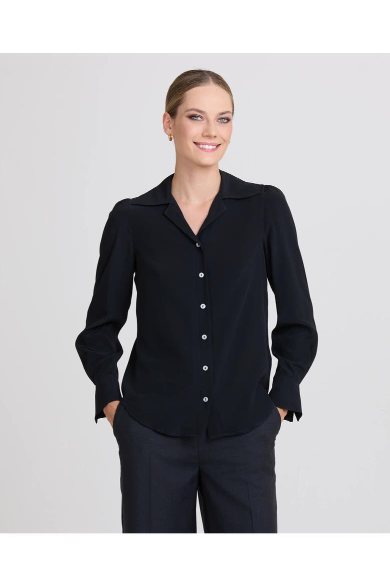 Devas Silk Collar Shirt, Alternate, color, Black