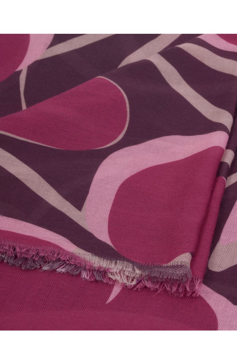 Katie Loxton Organic Heart Printed Scarf in Maroon And Cherry, Alternate, color, Maroon And Cherry