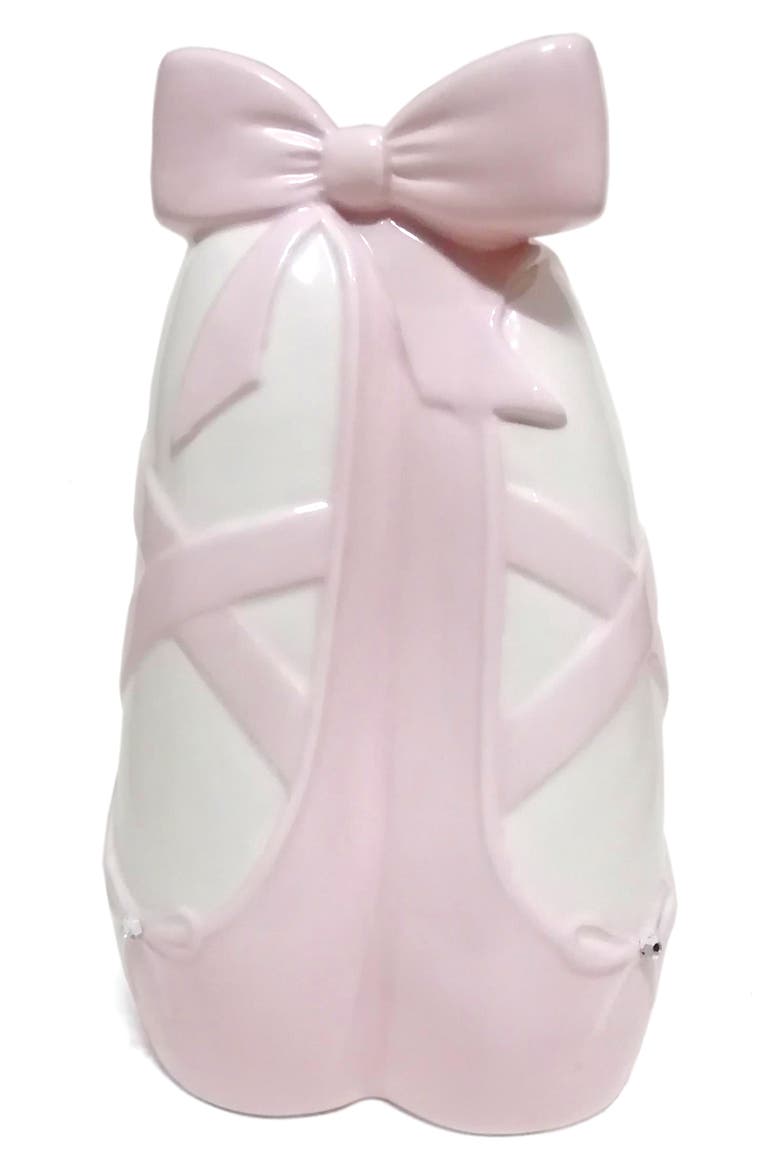 Ballerina Slippers Ceramic Bank, Main, color, LIGHT PINK