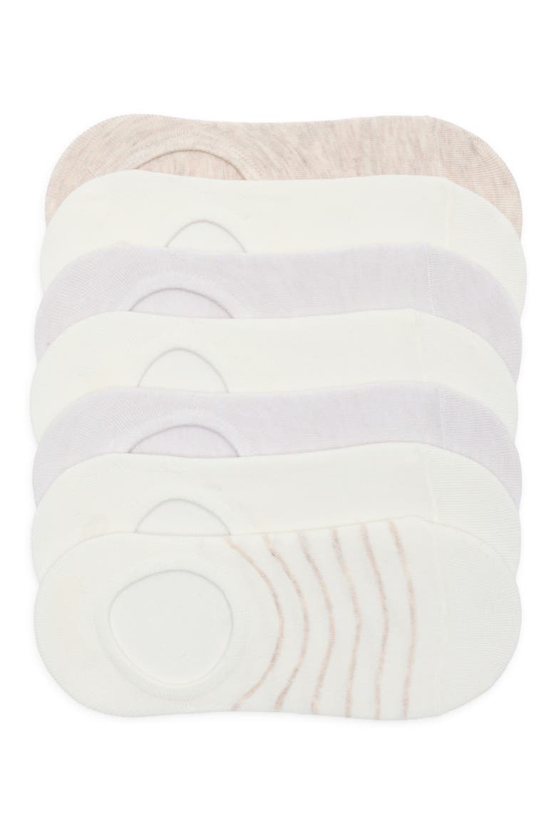 7-Pack No-Show Liner Socks, Main, color, BONE/ STONE/ TAN HEATHER