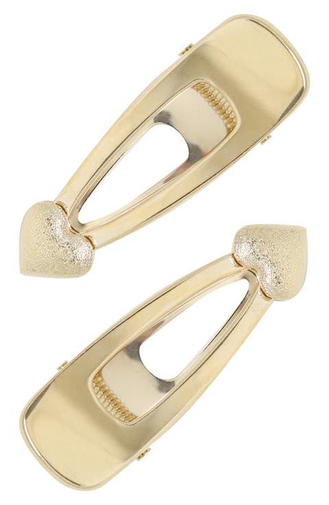 Set of 2 Heart Hair Clips