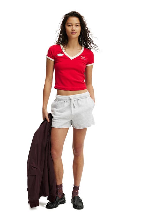 Cotton On V Neck Retro Baby Graphic Tee In Red