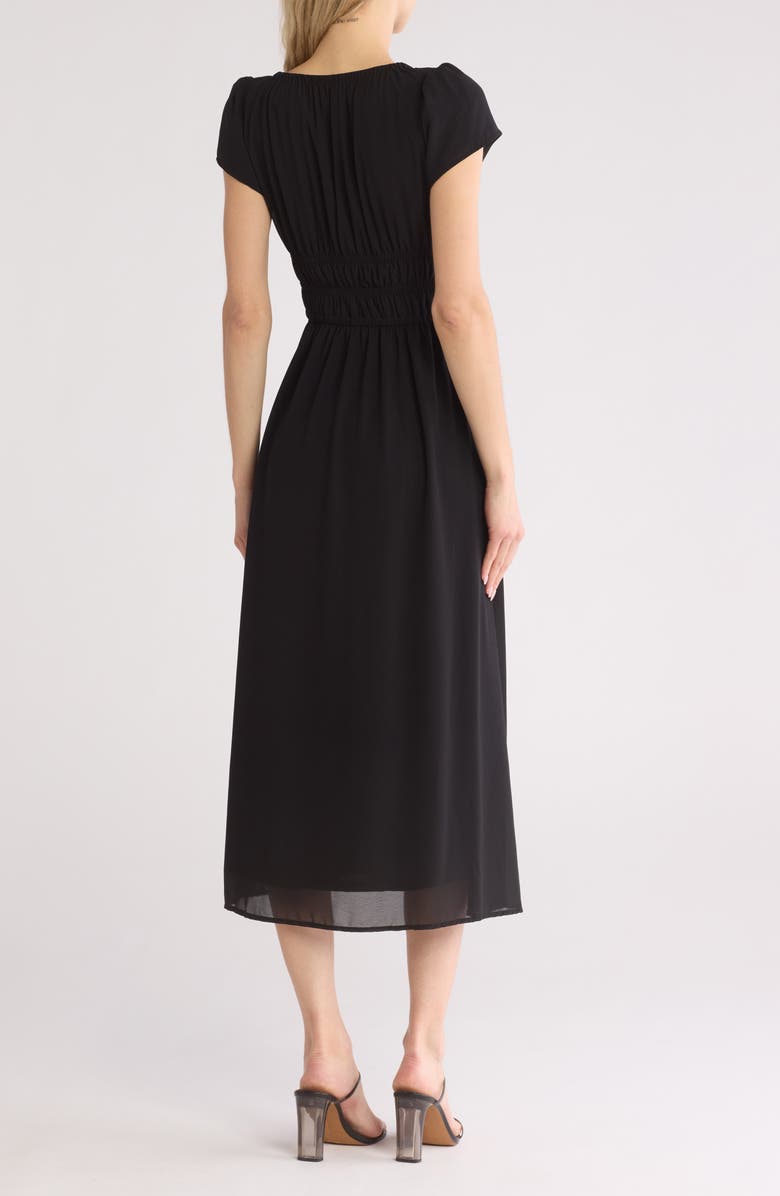 WISHLIST Short Sleeve Ruched Midi Dress, Alternate, color,