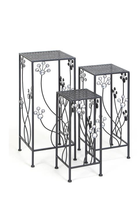 Black Iron Traditional Plant Stand - Set of 3