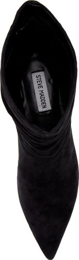 【レディース】Steve Madden Brinwood Slouchy ブーティー BRINWOOD Black Suede Scrunched Kitten Heel Boot | Women's