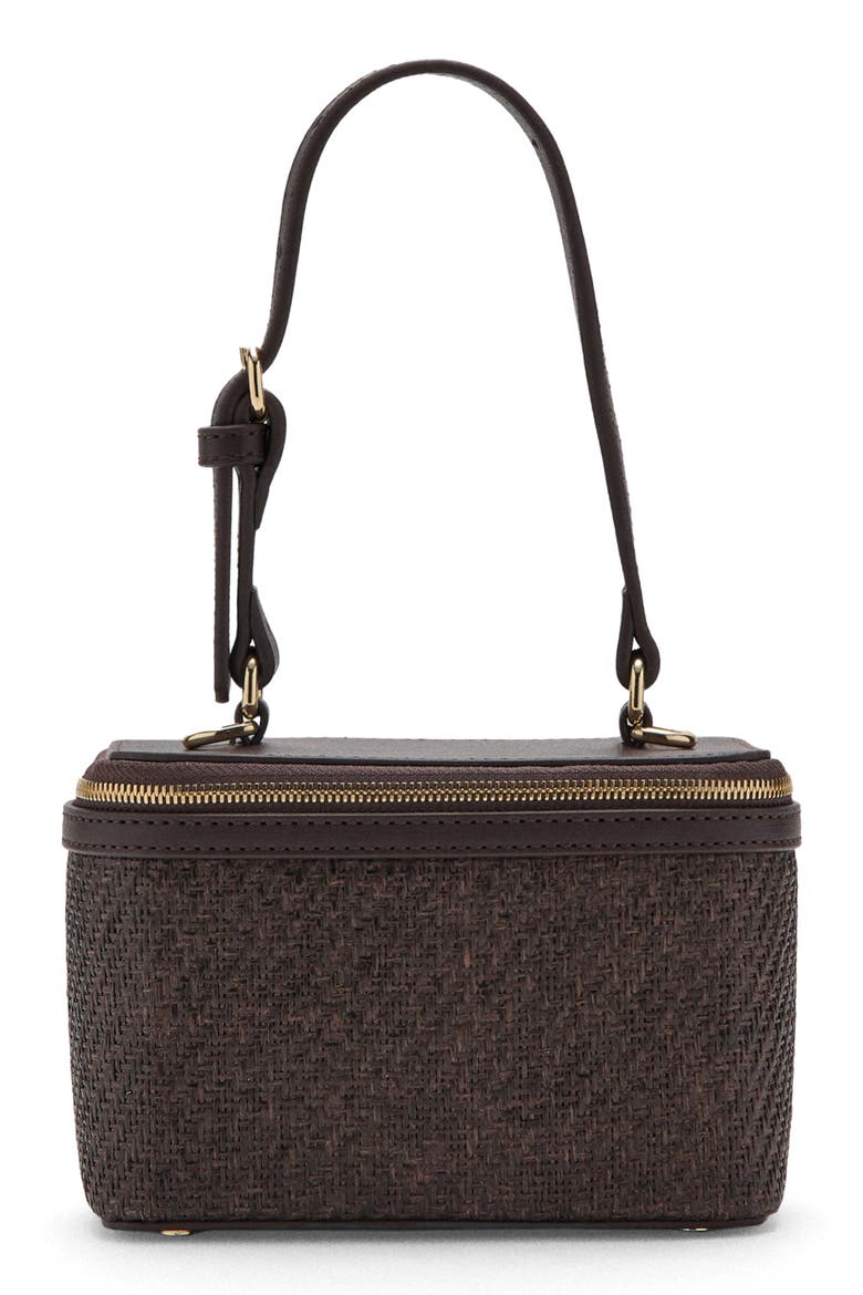 Raffia Toiletry Bag, Main, color, CHOCOLATE