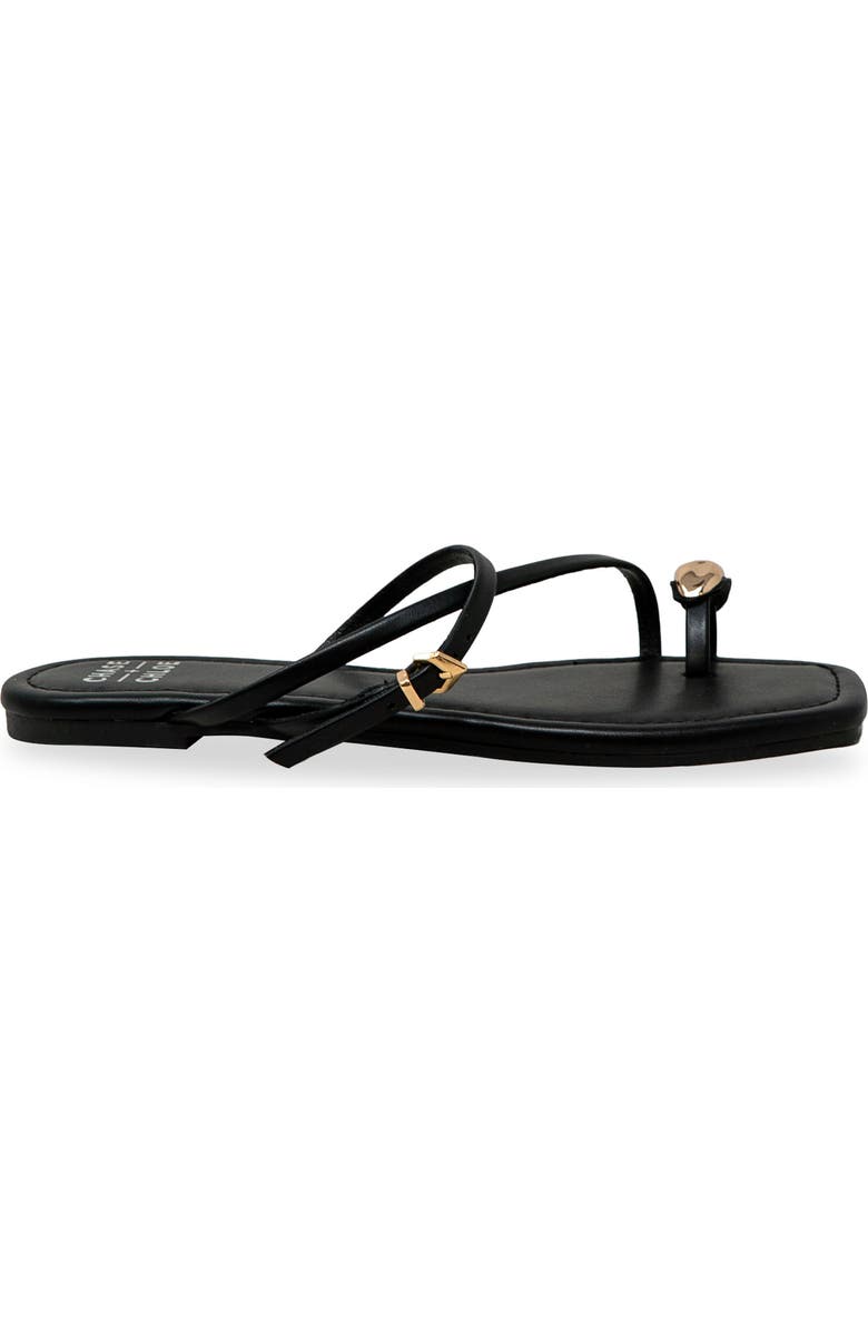 CHASE AND CHLOE Toe Loop Sandal, Alternate, color, Black