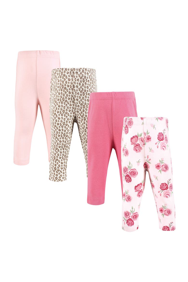 Four-Piece Collection of Versatile Pants Bottoms, Main, color, Blush Rose Leopard