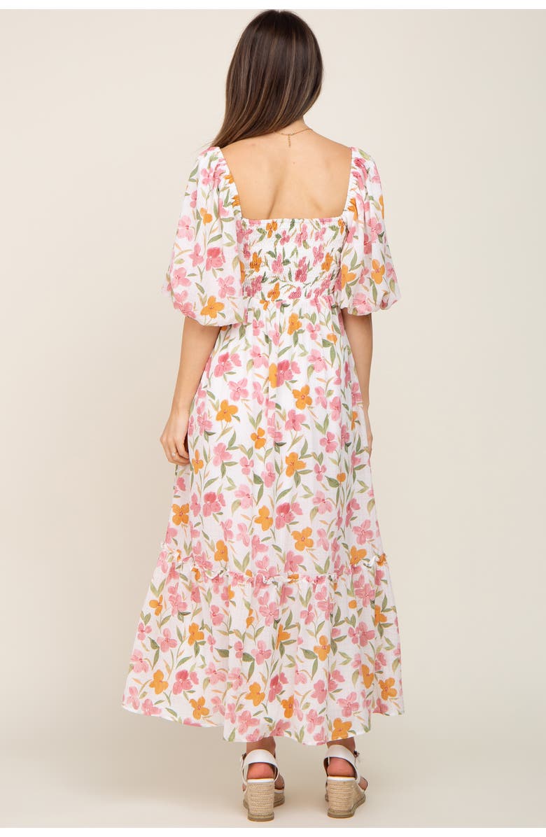 PinkBlush Floral Puff Sleeve Maxi Dress, Alternate, color, White
