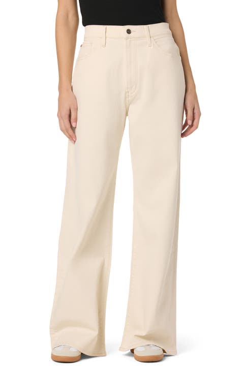 Jolene High Waist Wide Leg Jeans (Ecru)