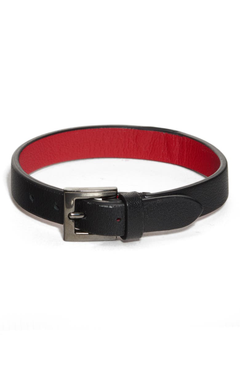 Valentino Garavani Men's VLOGO Leather Bracelet, Alternate, color,