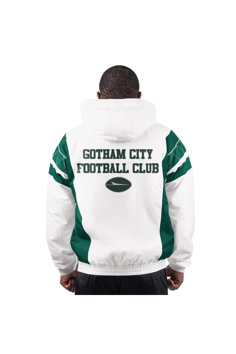 Men's Starter White New York Jets Gotham City Half-Zip Hoodie Jacket, Alternate, color, White
