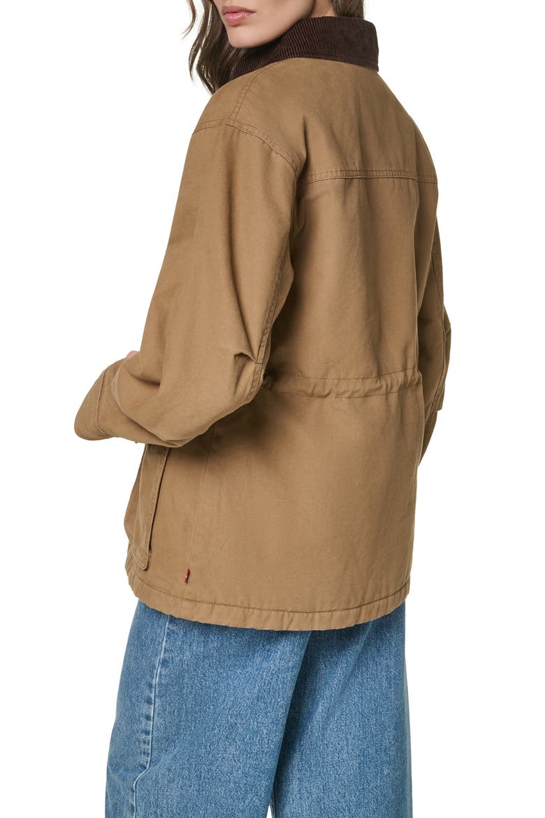 Corduroy Collar Military Jacket, Alternate, color, BROWN