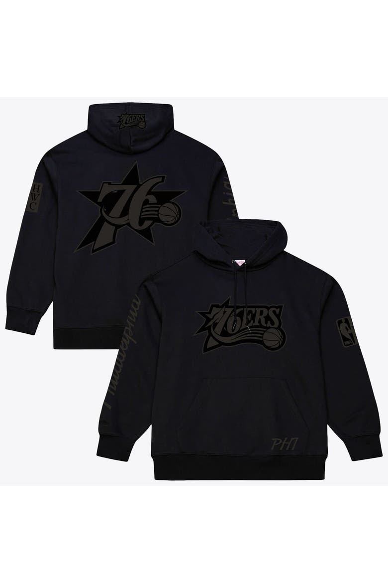 Men's Mitchell & Ness  Black Philadelphia 76ers Phantom Fleece Hoodie, Alternate, color, Black
