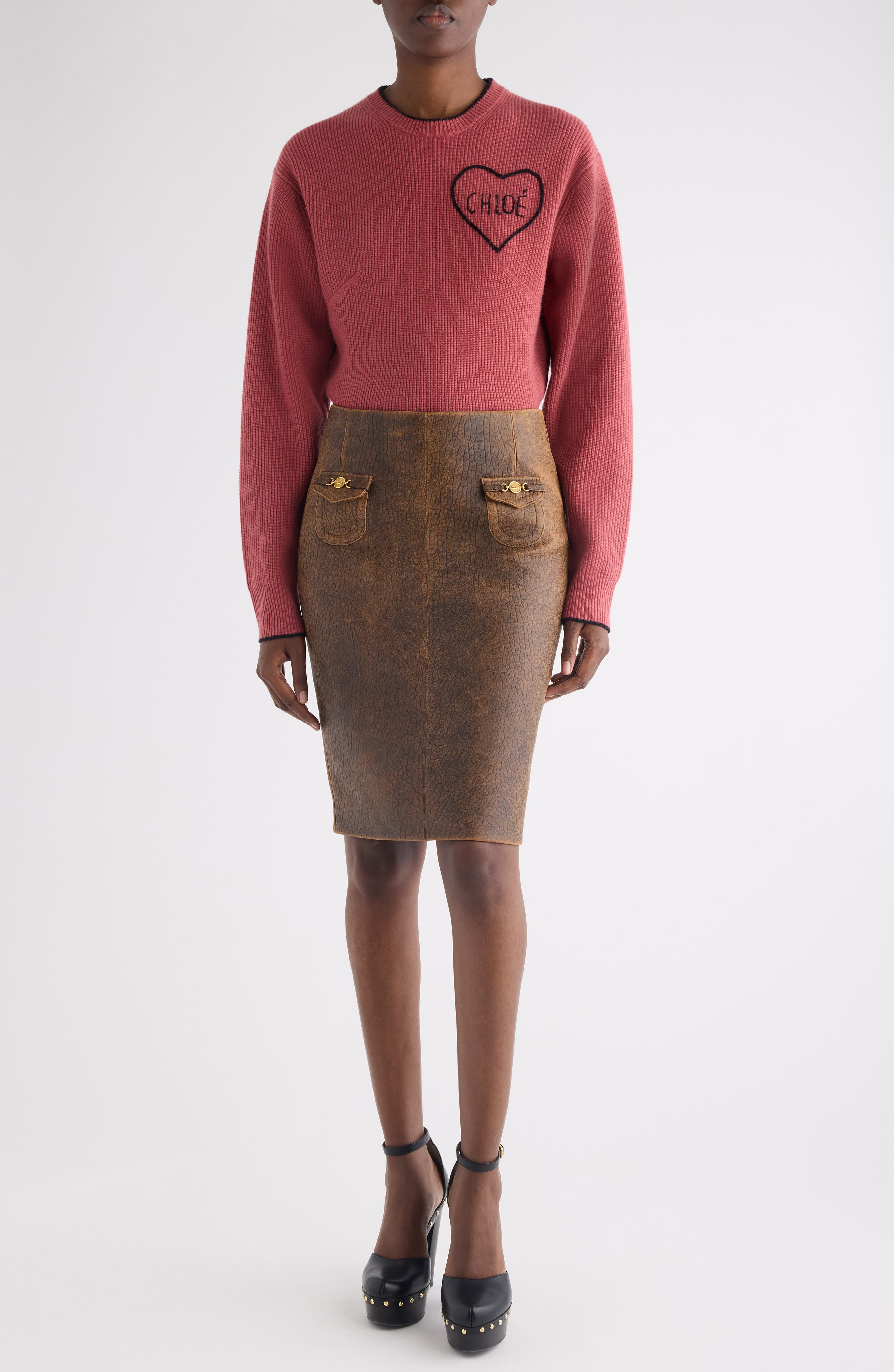 Embroidered Logo Crop Wool & Cashmere Sweater - image 2