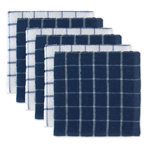 Terry Windowpane Combo Dishcloth Set/6