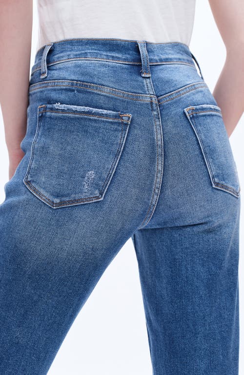 Bayeas Distressed High Waist Ankle Straight Leg Jeans