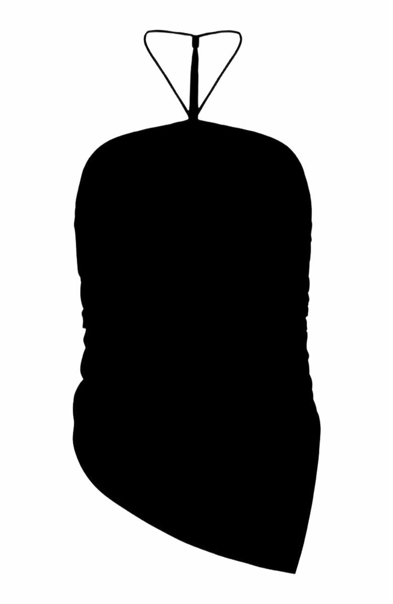 Onia Air Linen Asymmetrical Halter Top, Alternate, color, Black