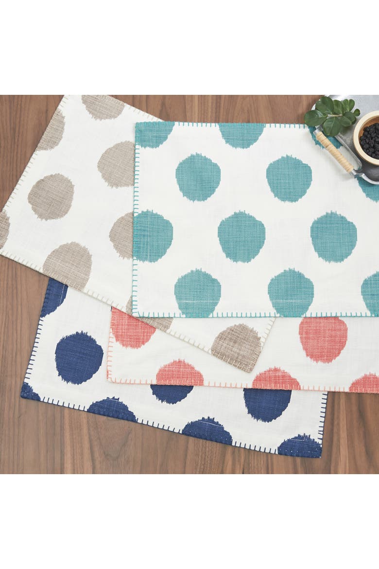 Dot 100% Cotton Placemat Collection 14" x 20", Alternate, color, Dark Blue