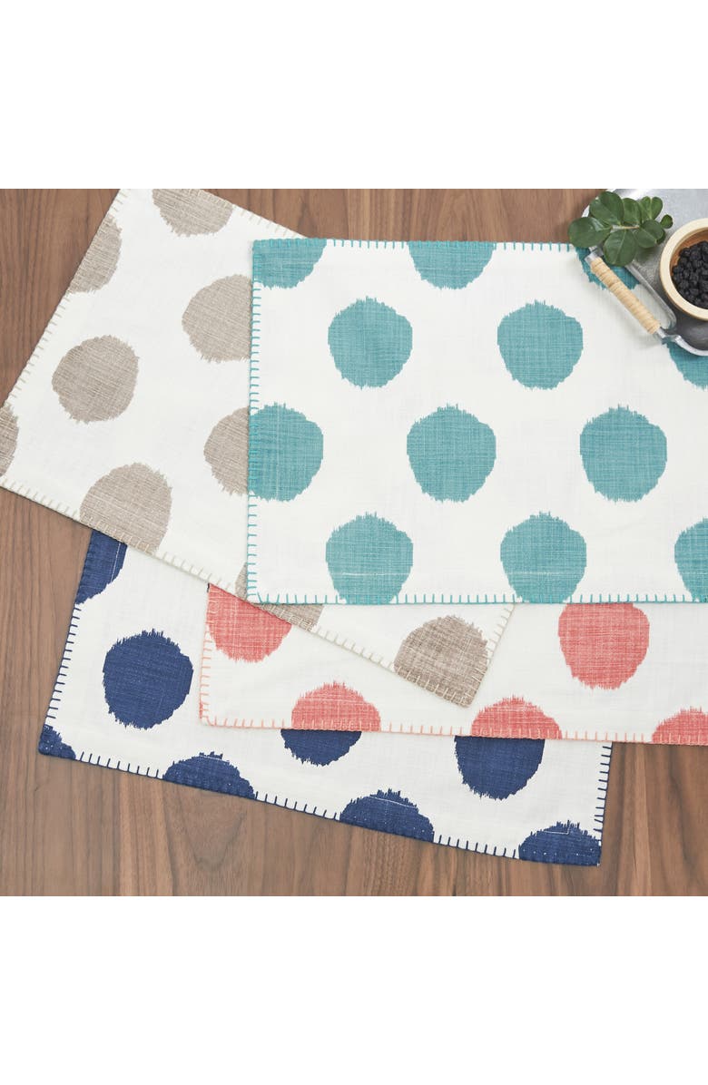 carol & frank Dot 100% Cotton Placemat Collection 14" x 20", Alternate, color, Blue