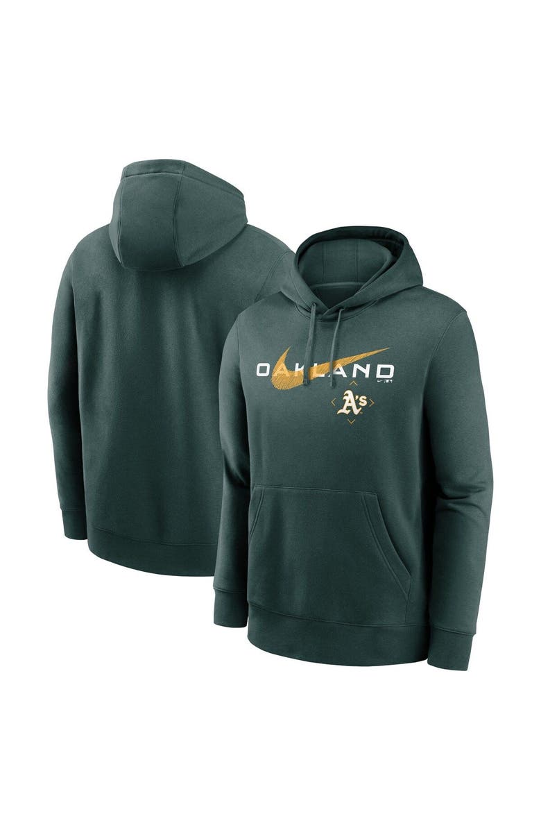 Nike Men's Nike Green Oakland Athletics Swoosh NeighborHOOD Pullover Hoodie, Main, color, 
