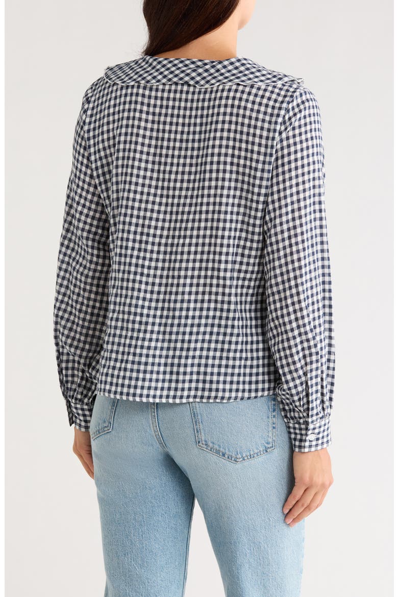 Plaid Ruffled Woven Top, Alternate, color, ANITQNAVY