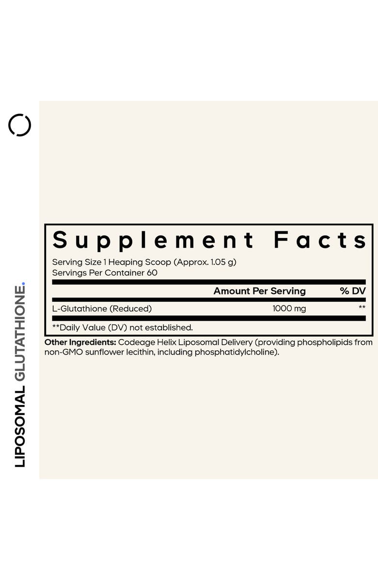 Codeage Liposomal Glutathione Powder 1000mg Supplement, Alternate, color, White