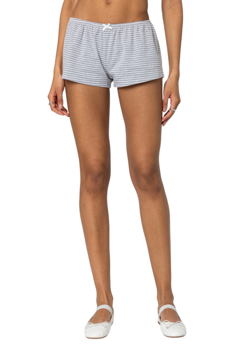 Astor Stripe Shorts, Main, color, GRAY-AND-WHITE