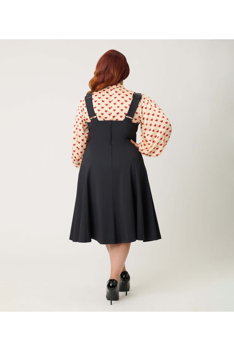 Plus Size Amma Swing Skirt, Alternate, color, Black W/Red Hearts