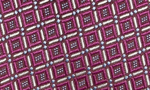 David Donahue Geometric Silk Tie In Purple