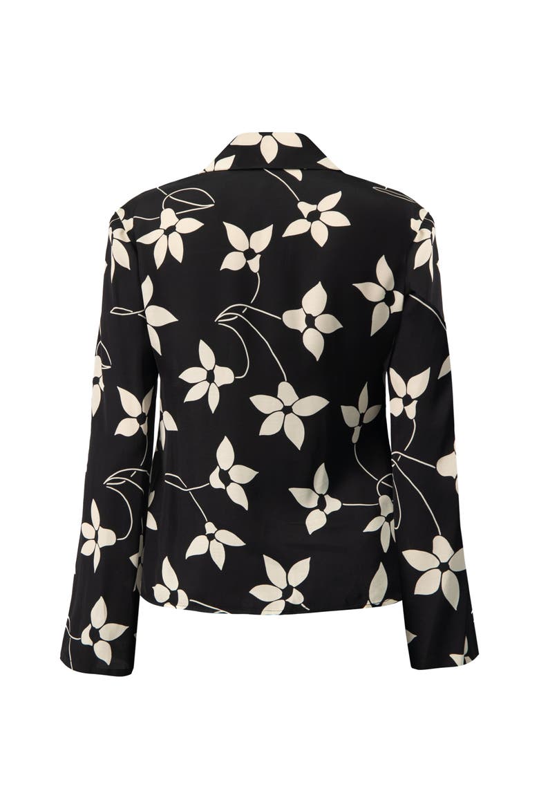 Long Sleeve Printed Shirt Blouse, Alternate, color, Black