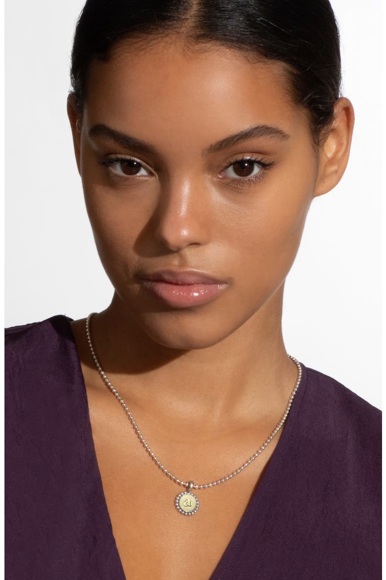Signature Caviar Initial Pendant Necklace, Alternate, color, A TWO-TONE