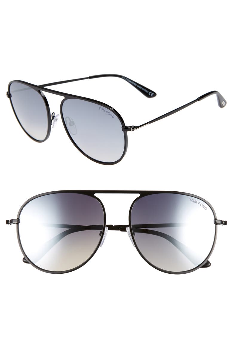 TOM FORD 59mm Aviator Sunglasses, Main, color, 