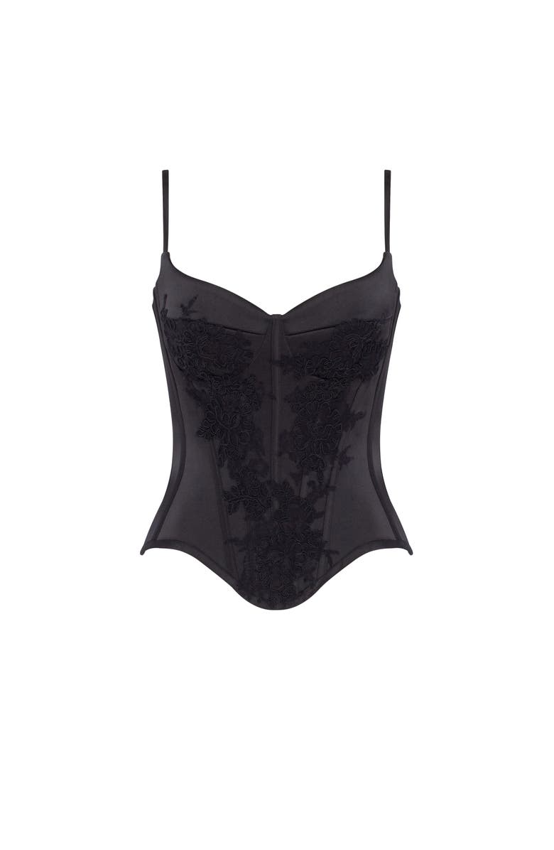 Milla Obsidian Lace Corset, Main, color, Black
