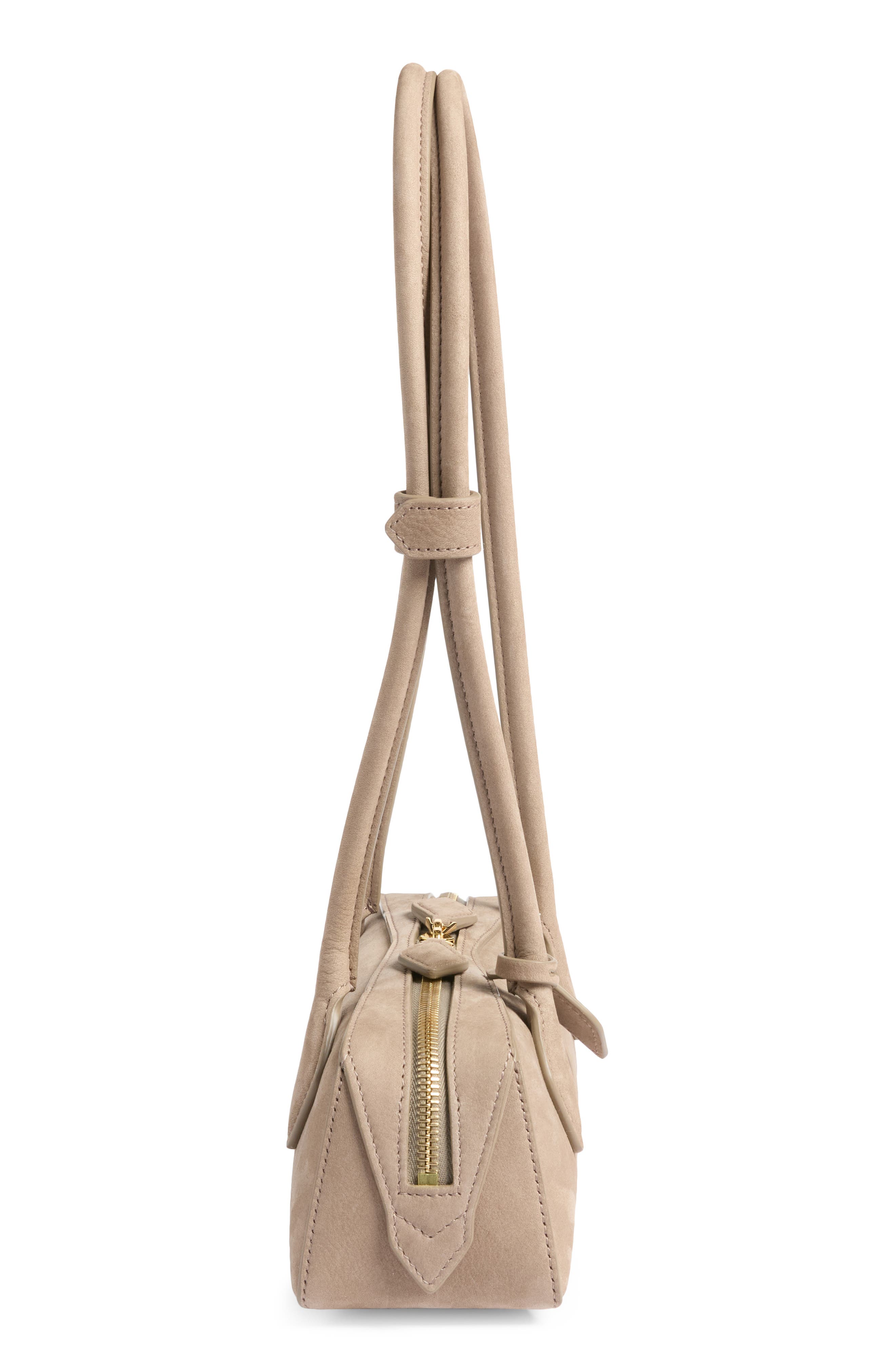 Le Teckel Small Nubuck Leather Shoulder Bag, Alternate, color, BRUME