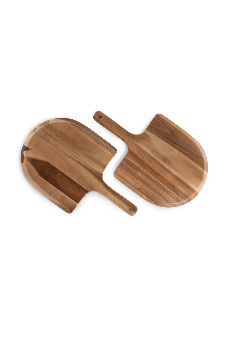 Acacia Personal Pizza Peel Serving Board Paddle Set of 2, Main, color, Acacia Wood