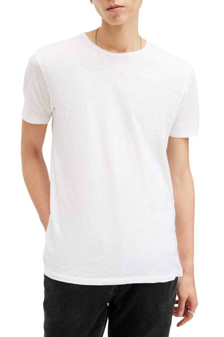 Figure Roll Neck Cotton T-Shirt, Main, color, OPTIC WHITE