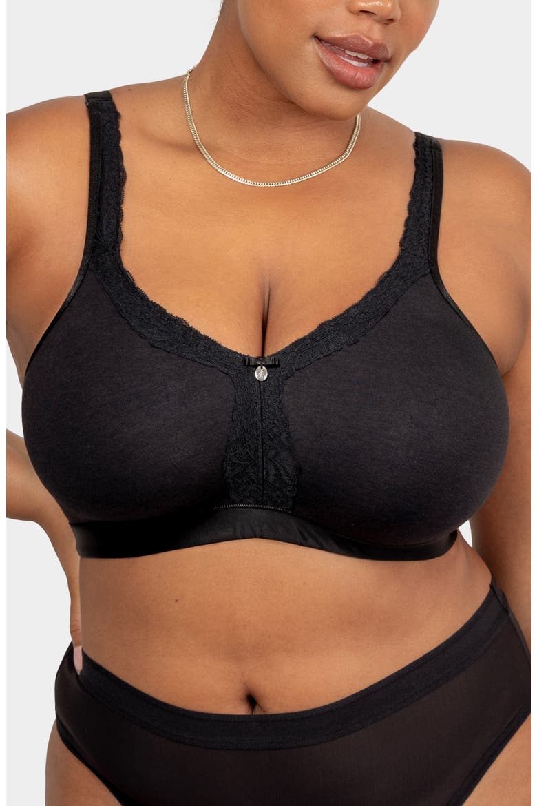 Luxe Unlined Underwire Bra, Main, color, BLACK ON BLACK