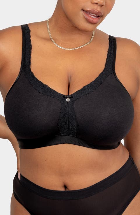 Lace Trim Wireless Bra (Plus Size)