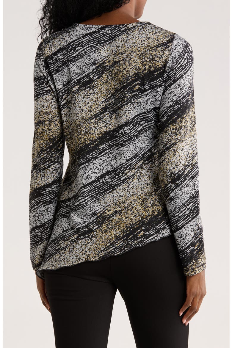Asymmetric Stripe Tunic, Alternate, color, BLACK/ MUSTARD
