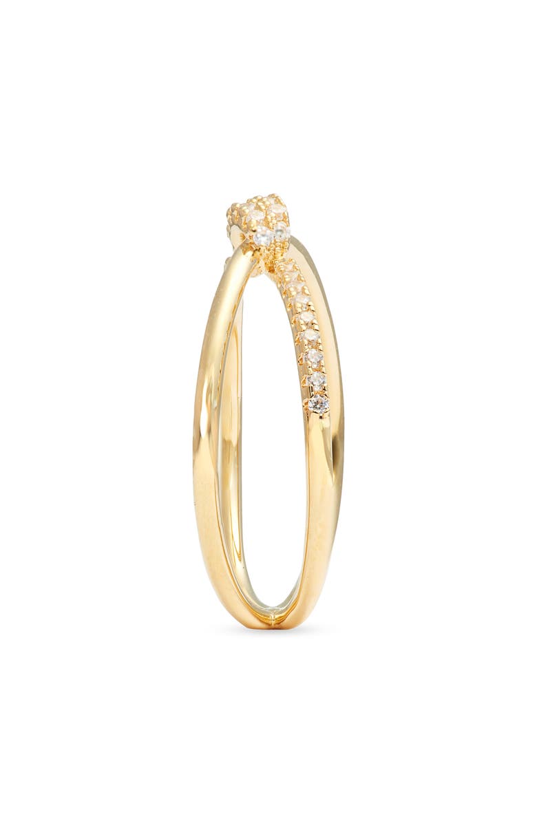 Nordstrom Demi-Fine 14K Gold Plate & Cubic Zirconia Pavé Knot Ring, Alternate, color,