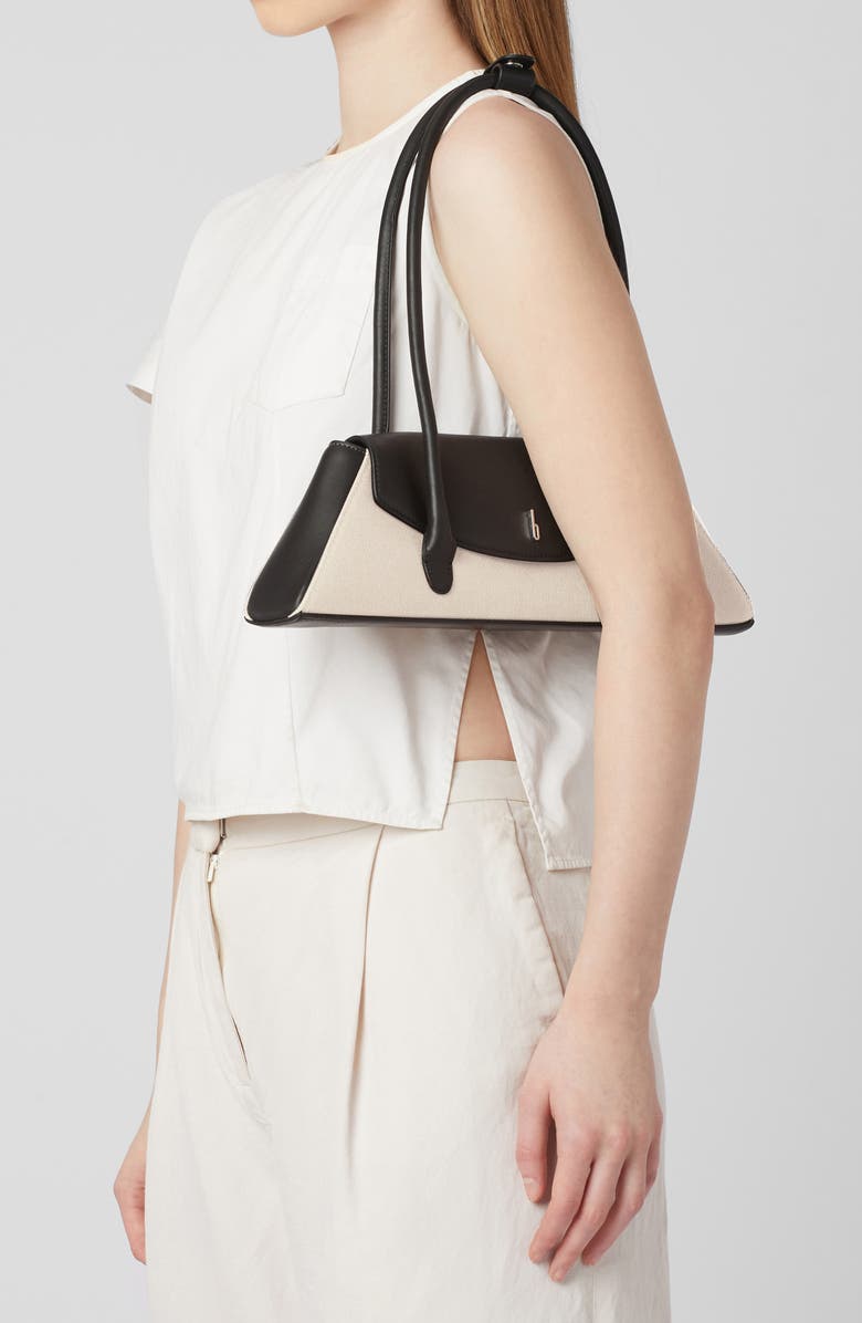 behno Diana Canvas Shoulder Bag, Alternate, color, Sand/ Black