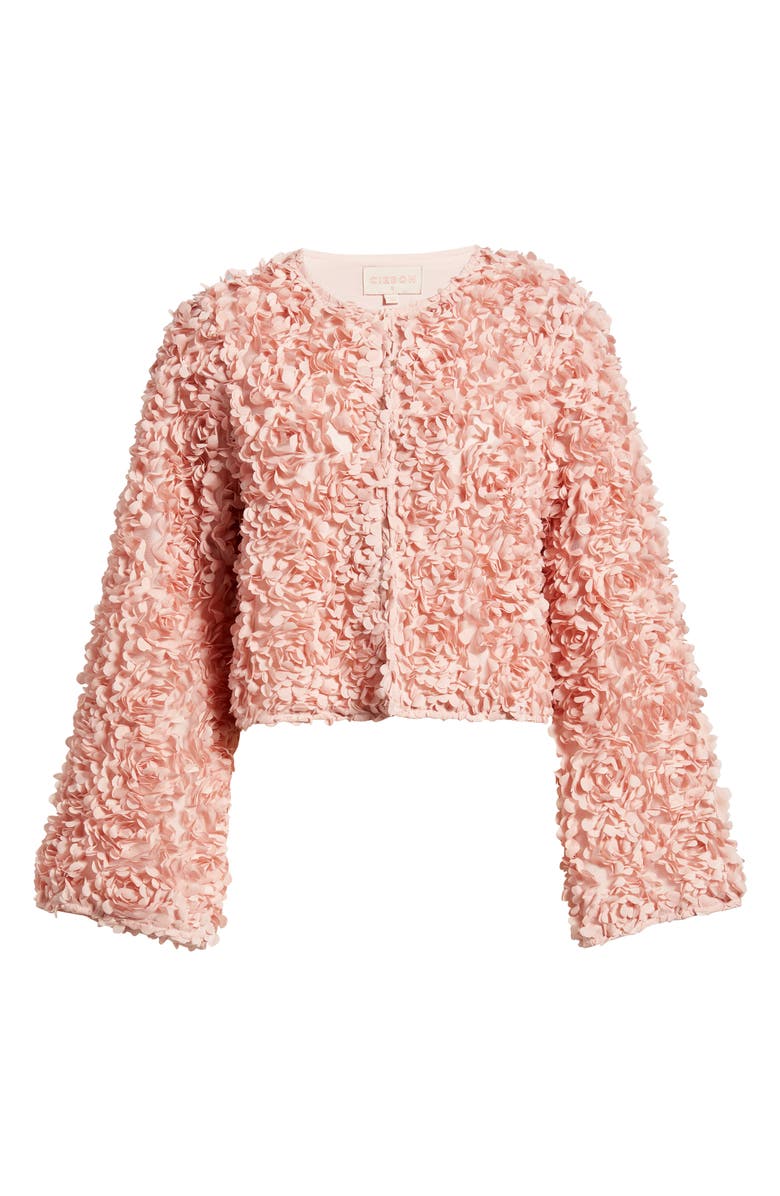 CIEBON Elliott Flower Embellished Crop Jacket, Alternate, color, 