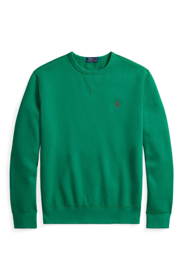 RL Fleece Crewneck Sweatshirt, Alternate, color, GREEN