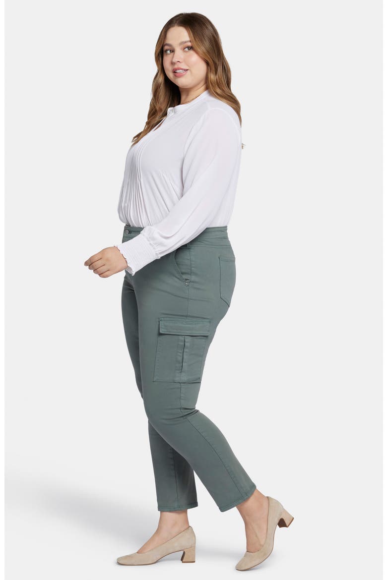 Sheri Hollywood Waist Slim Cargo Jeans, Alternate, color, SAGE LEAF