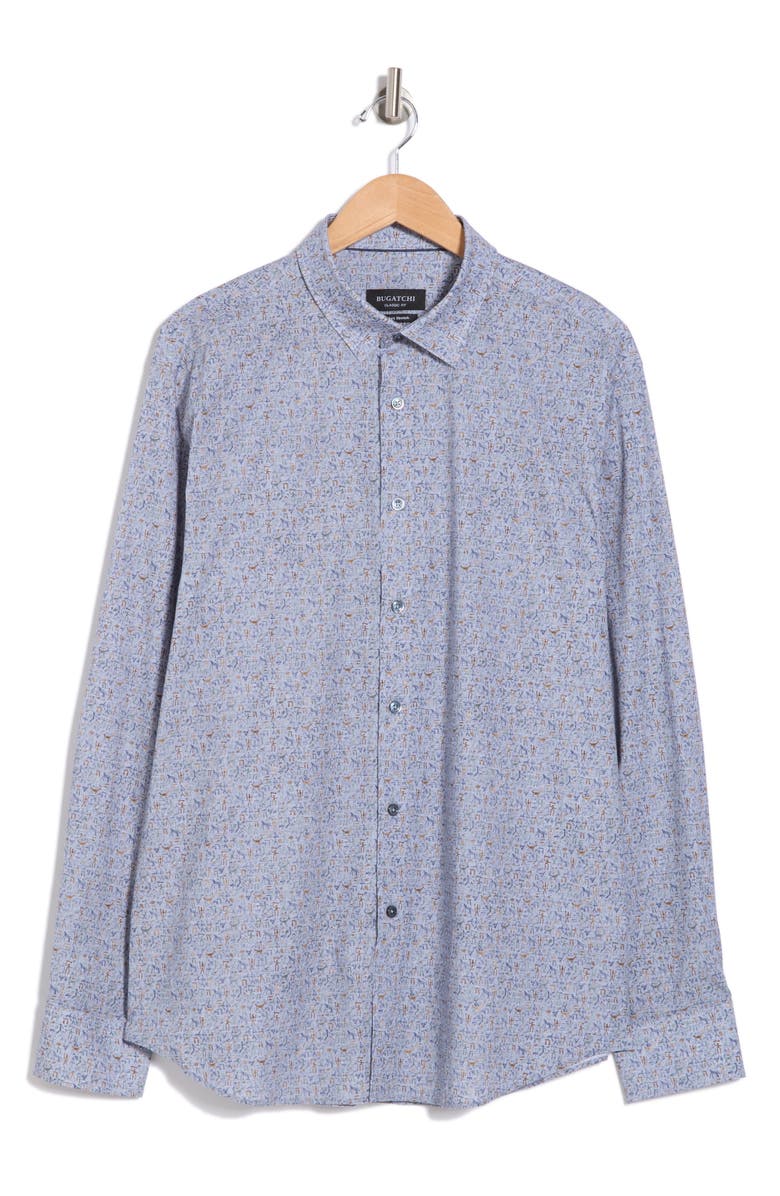 Bugatchi Julian Long Sleeve Classic Fit Woven Shirt, Alternate, color,