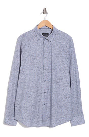 Bugatchi Julian Long Sleeve Classic Fit Woven Shirt In Dusty Blue