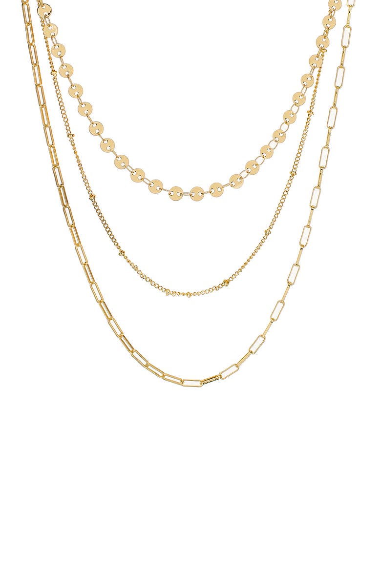 Triple Layer Chain Necklace, Main, color, GOLD